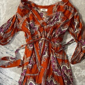 Lightly used large orange dress from anthropology